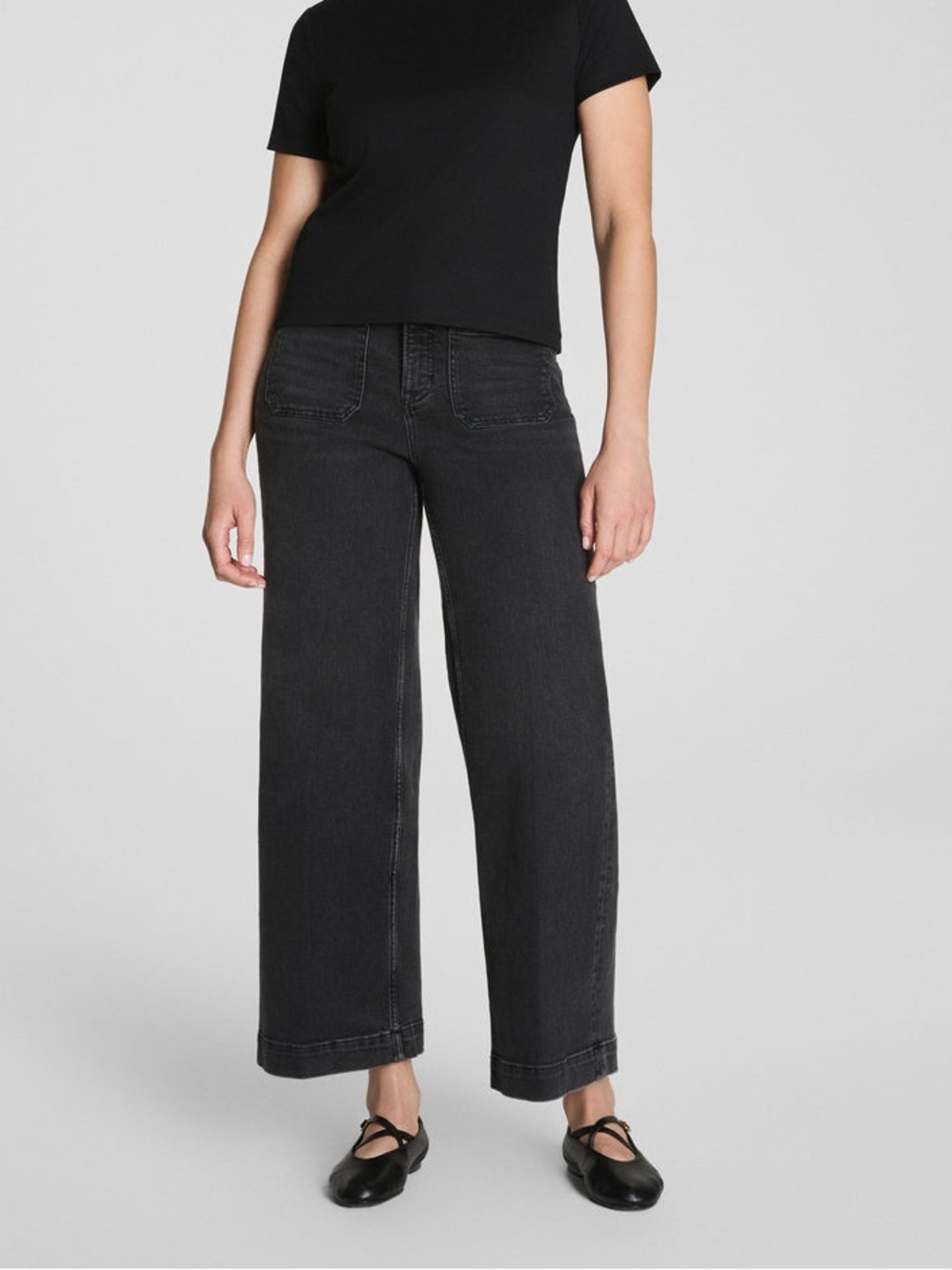 NWT Spanx High-Rise Cropped Wide Leg Jeans